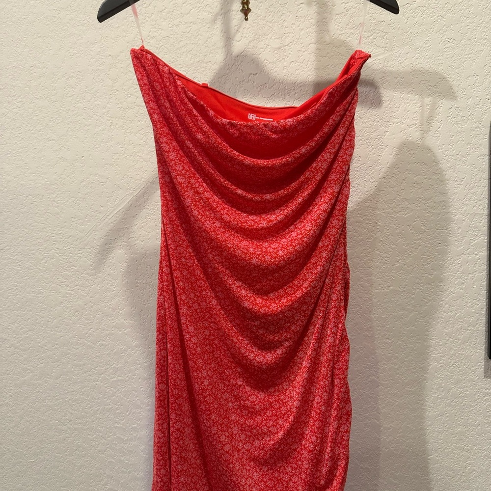 No Boundaries Red Bodycon Cowl Neck Dress
